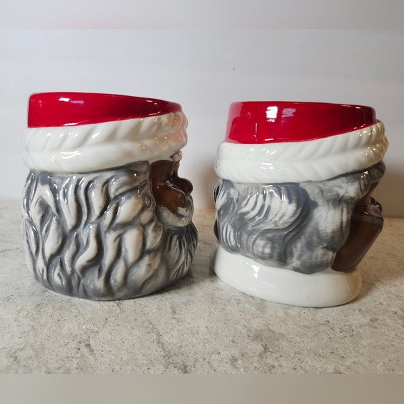 Sleigh Bell Bistro African American Santa & Mrs. Claus Ceramic Coffee Mugs NWOB - Picture 4 of 8